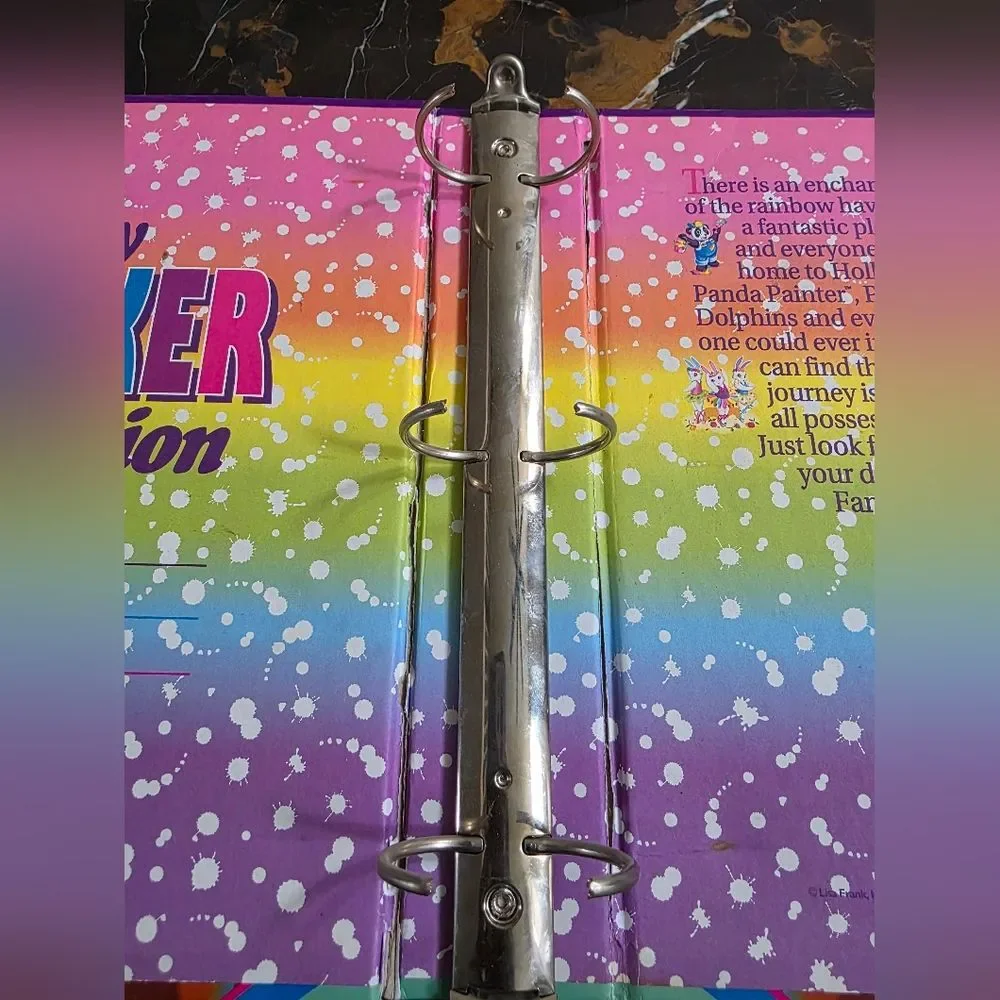 Lisa Frank Rainbow Chaser Horse 3 Ring Binder Portfolio Vtg Fantastic World 2.5'